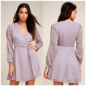 Little Treasure Dusty Purple Wrap Dress